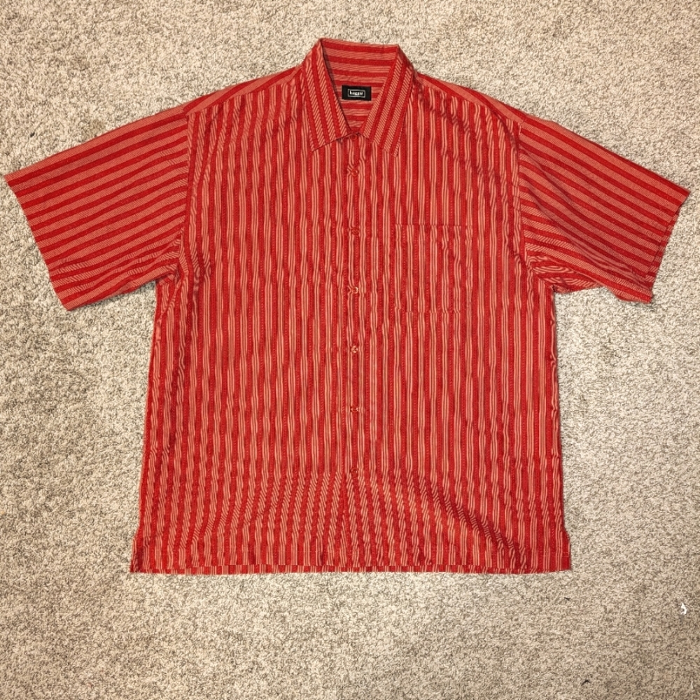 Men's Haggar XL Pinstripe Short Sleeve Colored Shirt